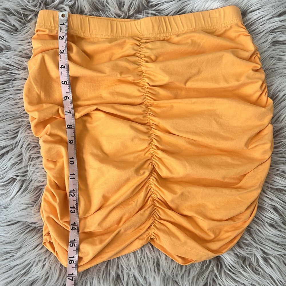 SOLD NWT Bobi Marigold Shirred Mini Skirt Size Medium - Picture 10 of 10